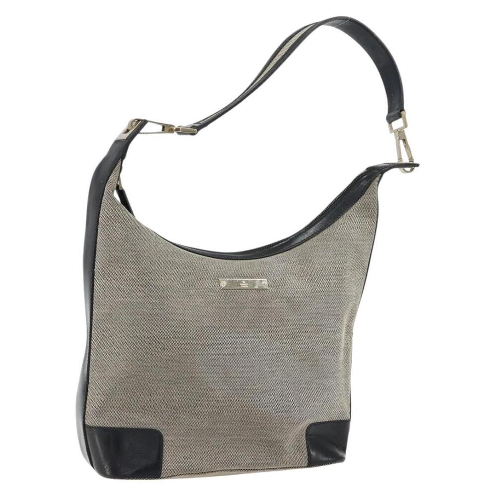 GUCCI Shoulder Bag Canvas Gray Gold 001 4204 Auth 161417